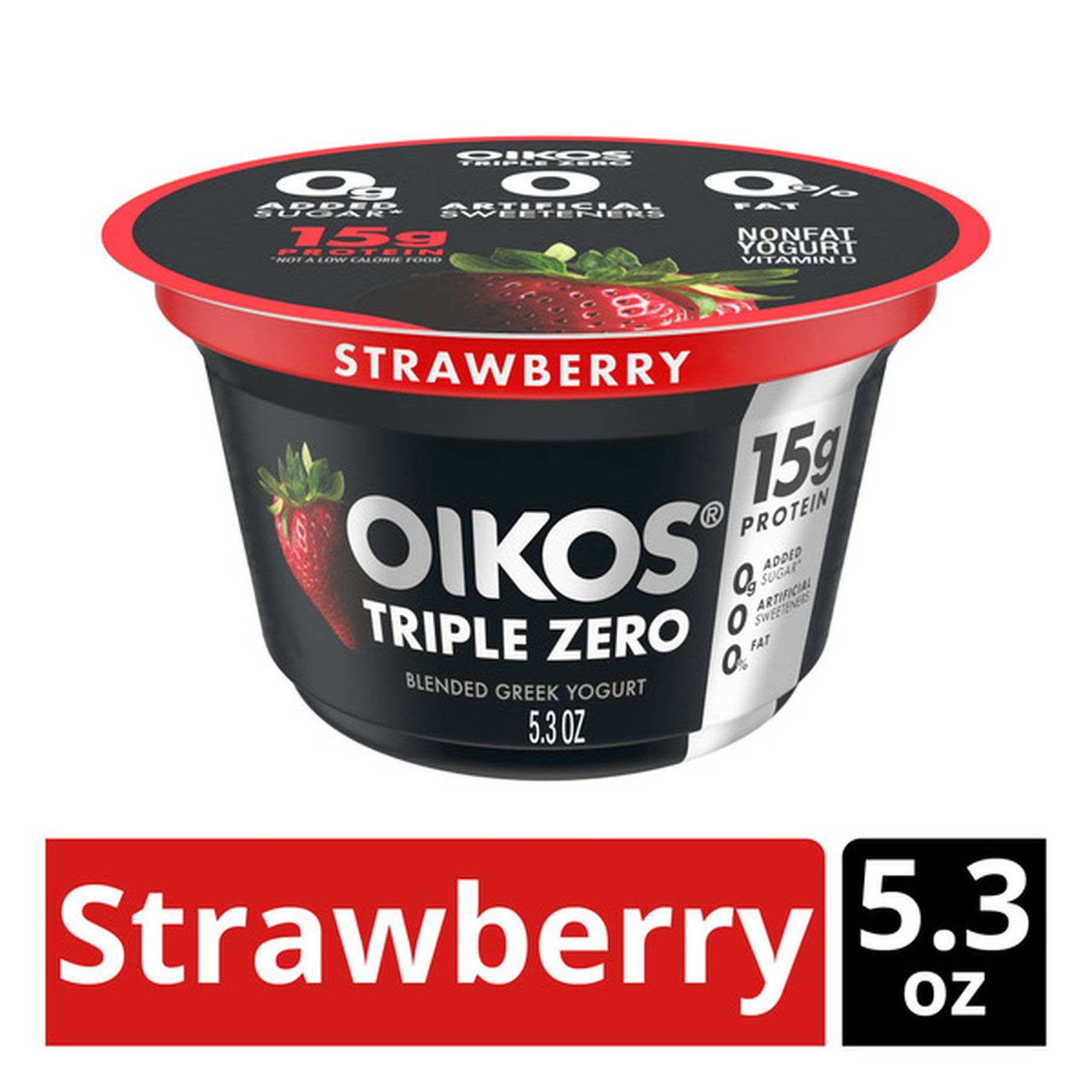 Oikos Triple Zero Strawberry Greek Yogurt 5 3 Oz Delivery Or Pickup