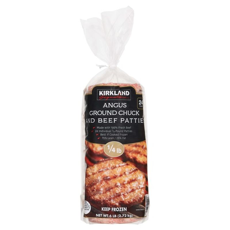 Kirkland Signature Angus Chuck Patties 0 25 Lb Instacart