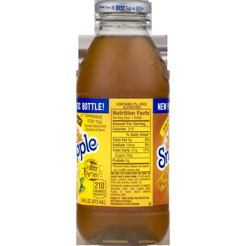 Snapple Half N Half Lemonade Iced Tea 16 Fl Oz Instacart