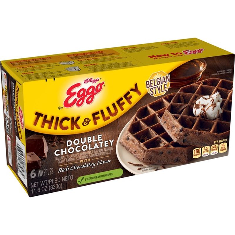 Kellogg S Eggo Thick Fluffy Frozen Waffles Double Chocolatey Oz