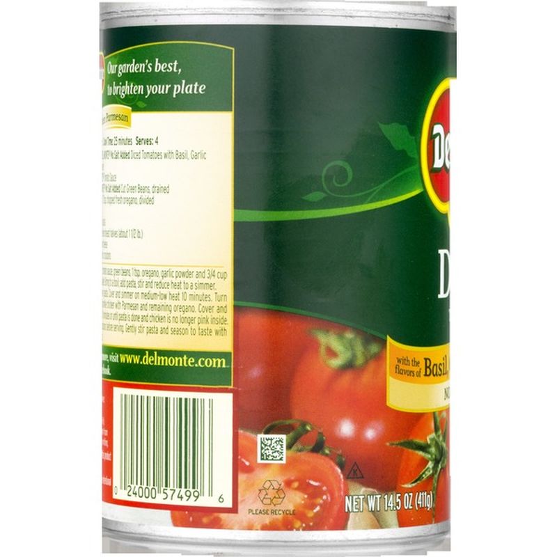 Del Monte Tomatoes With The Flavors Of Basil Garlic Oregano No