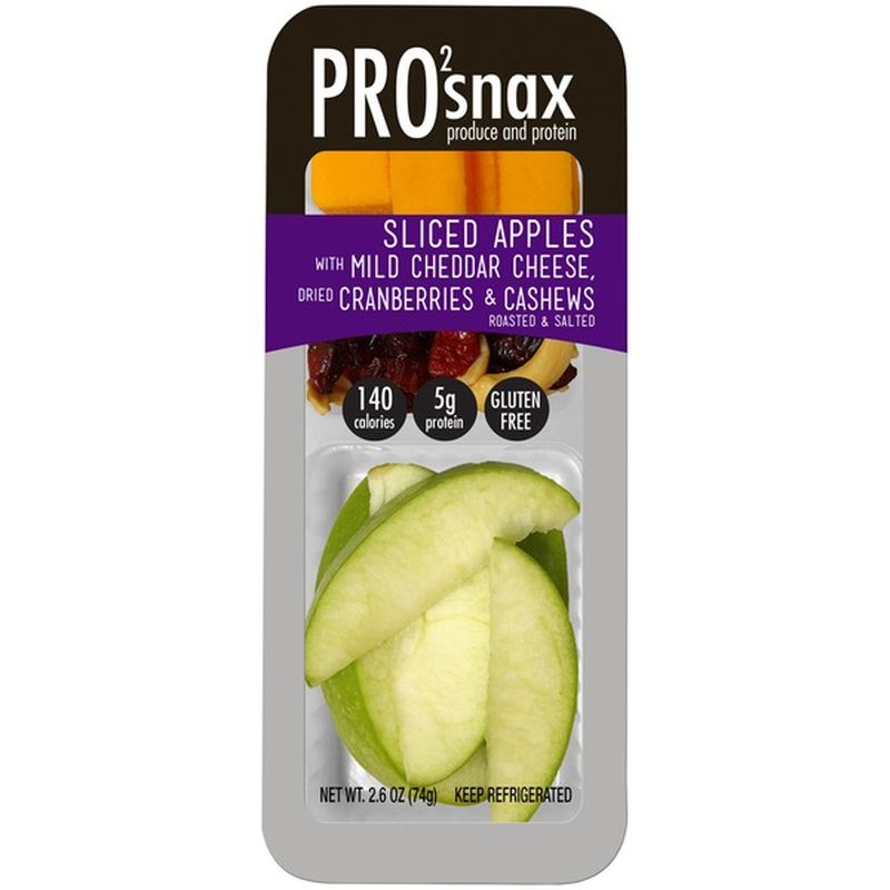 Pro2Snax Sliced Apples With Mild Cheddar Cheese Dried Cranberries