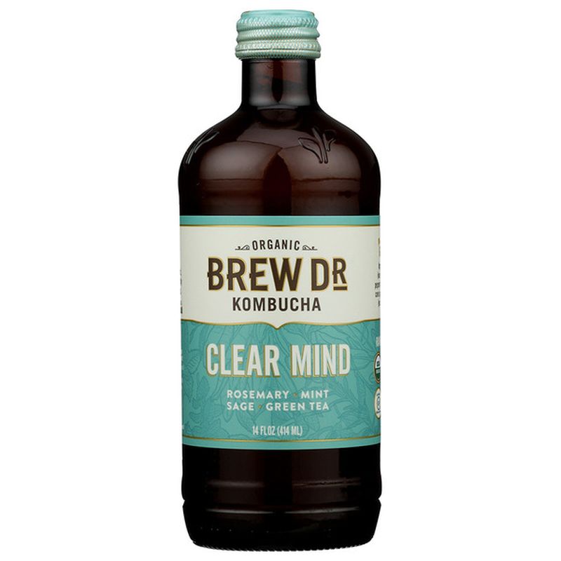 Brew Dr Kombucha Clear Mind Organic Kombucha With Rosemary Mint And