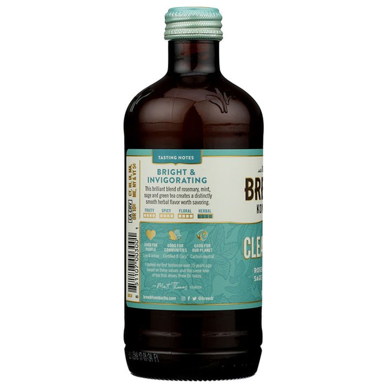 Brew Dr Kombucha Clear Mind Organic Kombucha With Rosemary Mint And