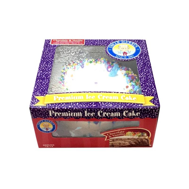 Uncle Harry S Ice Cream Cake Premium Chocolate Vanilla 60 Oz