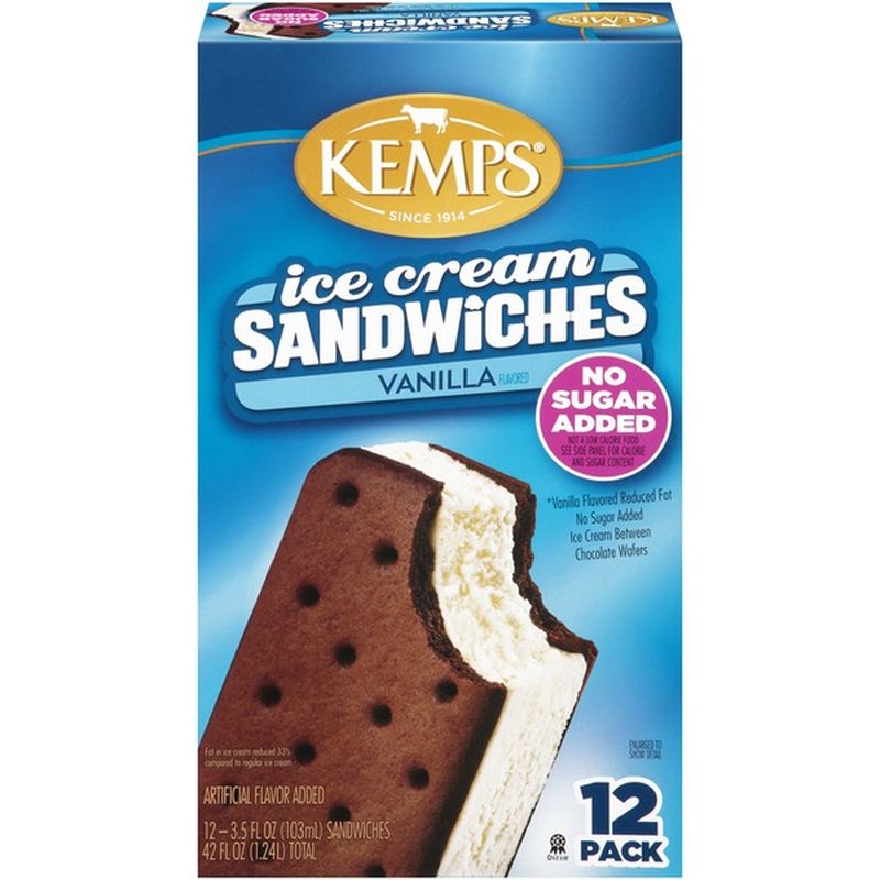 Kemps No Sugar Added Vanilla Ice Cream Sandwiches Fl Oz Instacart