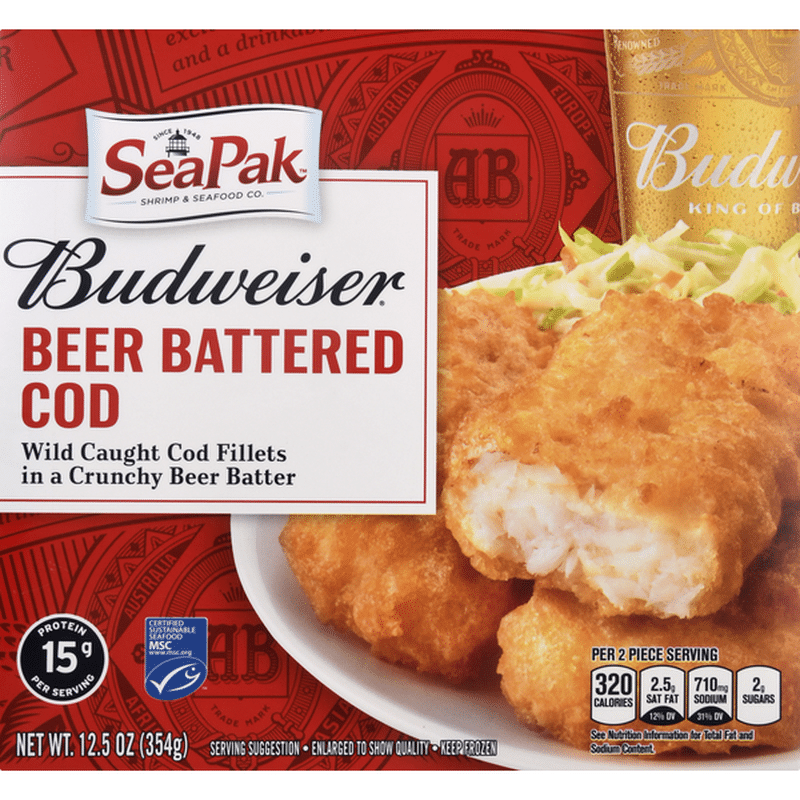 SeaPak Shrimp Seafood Co Budweiser Beer Battered Cod 12 5 Oz From