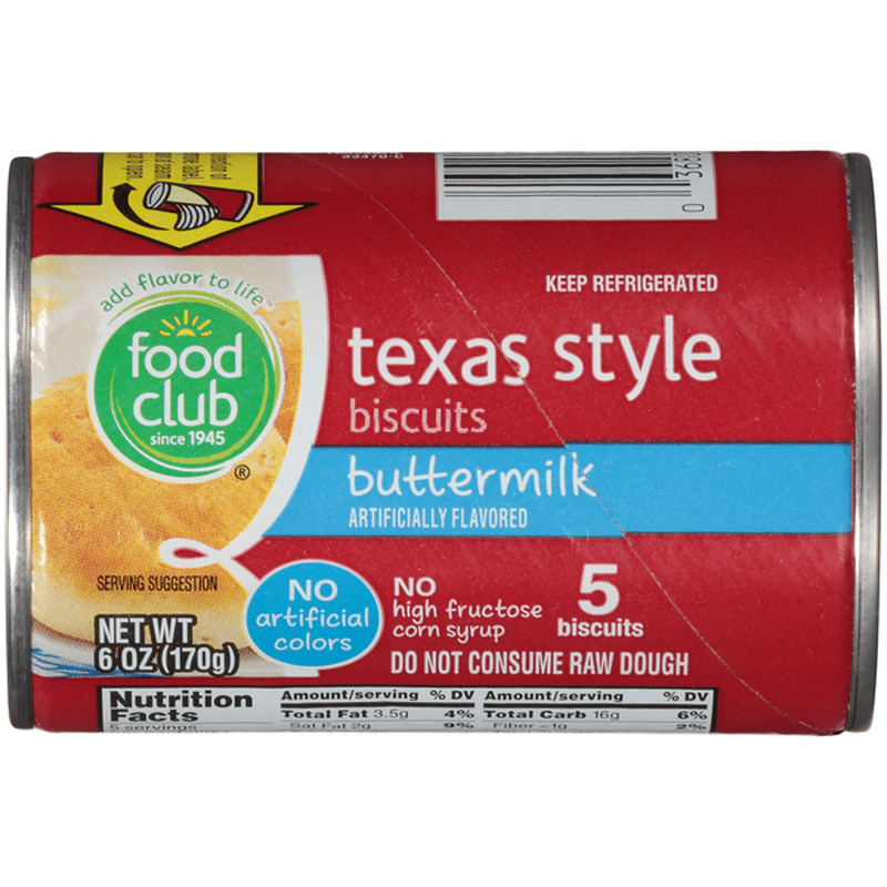 Food Club Buttermilk Flavored Texas Style Biscuits Oz Instacart