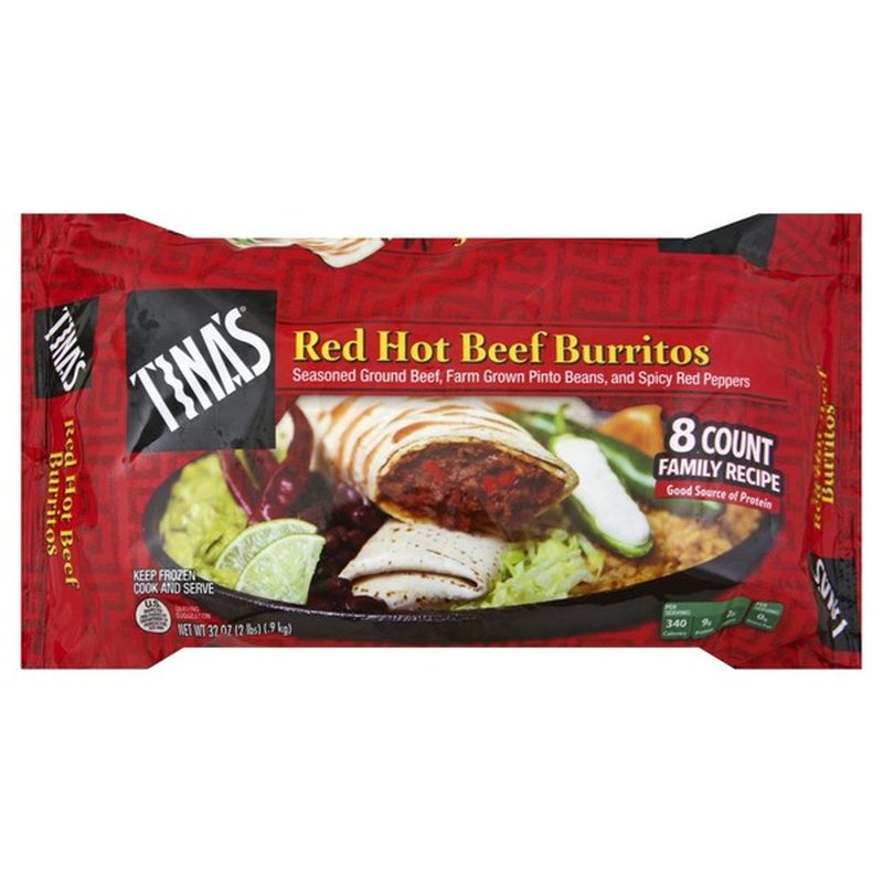 Tina S Burritos Red Hot Beef Each Instacart