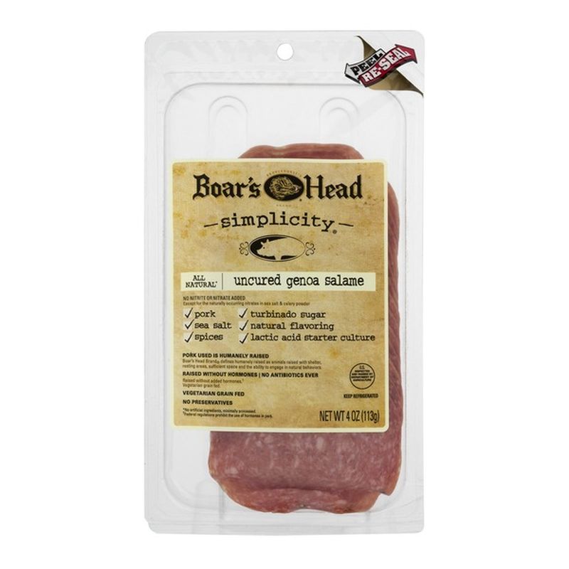 Boar S Head Genoa Salame Uncured All Natural Oz Instacart