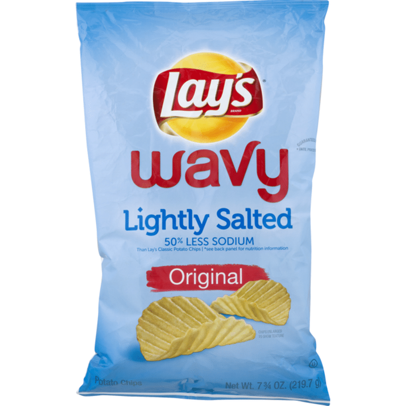 Lay S Wavy Lightly Salted Potato Chips Oz Instacart