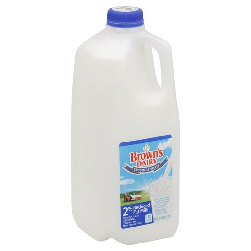 Browns Dairy Smooth As Velvet Reduce Fat Free Milk Half Gallon