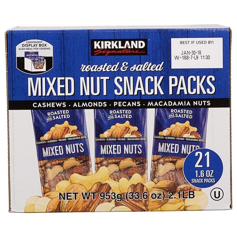 Kirkland Signature Mixed Nut Snack Packs 1 6 Oz Instacart