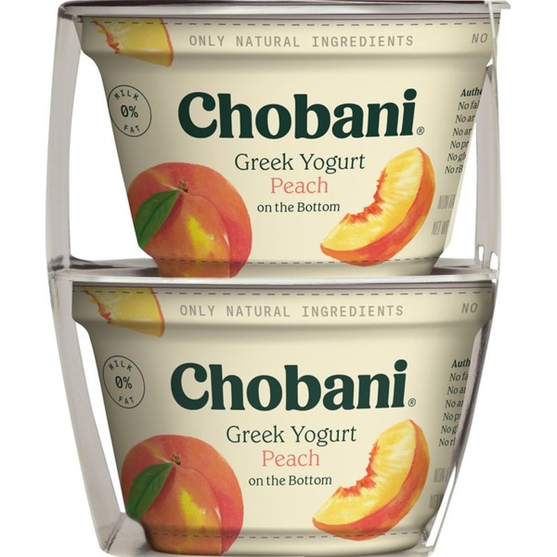 Chobani Yogurt Greek Non Fat Peach 4 Value Pack 21 2 Oz Instacart