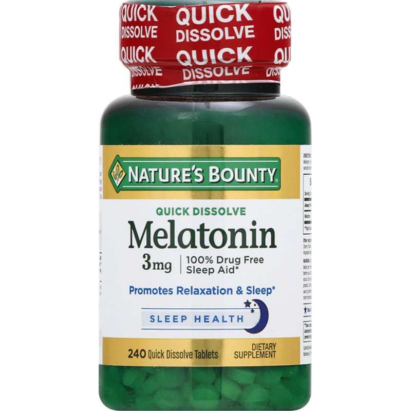 Nature S Bounty Melatonin 3 Mg Quick Dissolve Tablets 240 Each