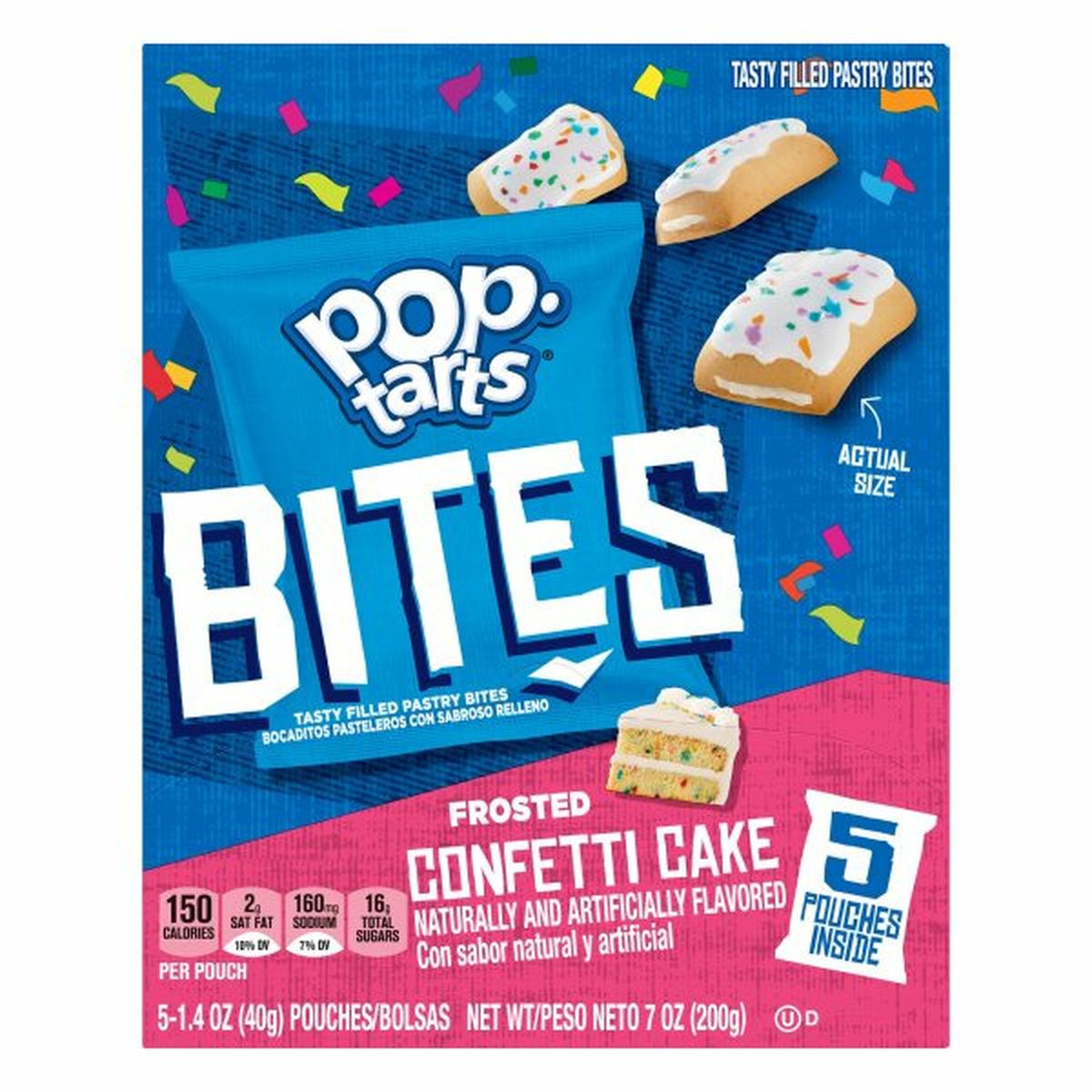 Calories in Kellogg's Pop-Tarts Bites, Frosted Confetti Cake