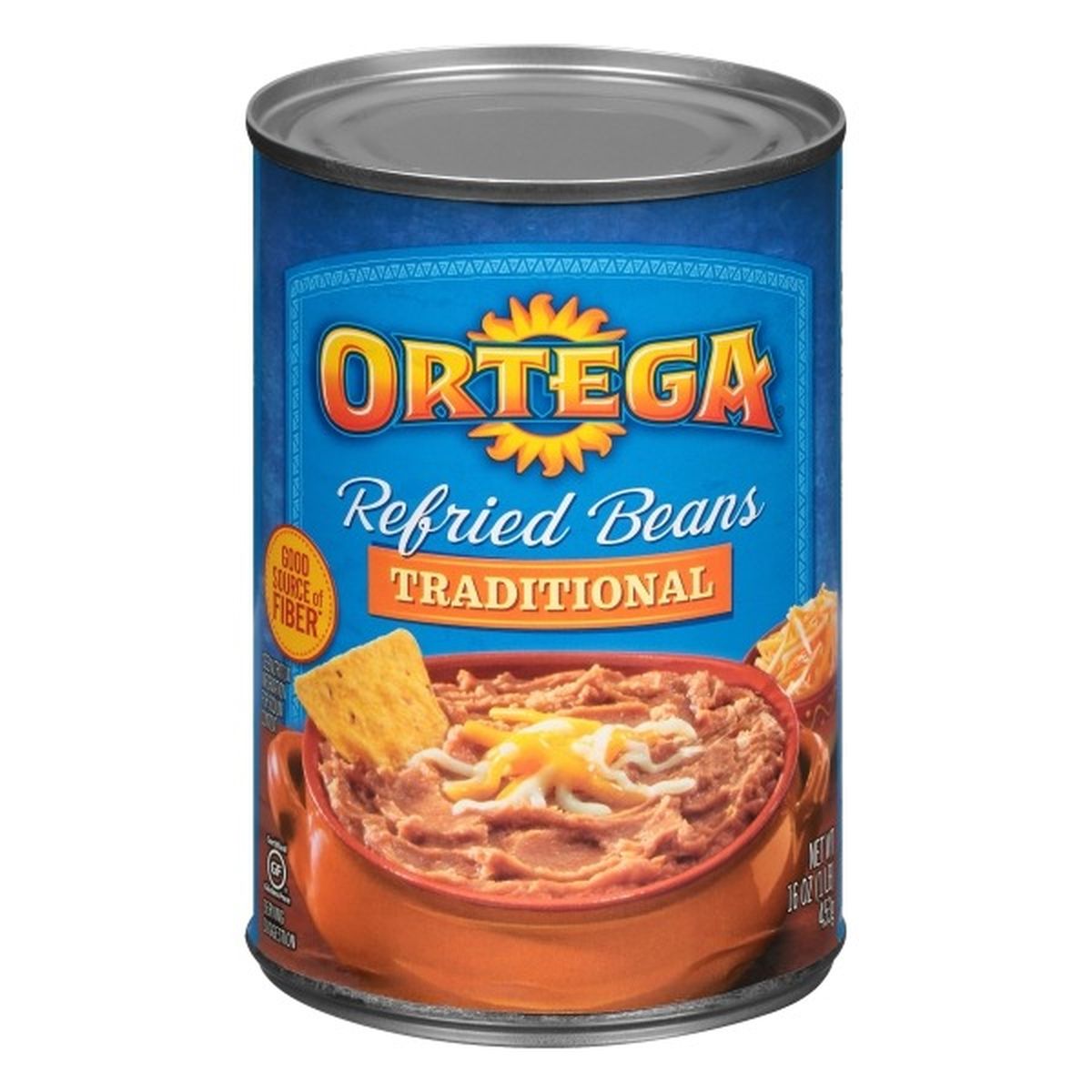 Calories in Ortega Refried Beans, Traditional