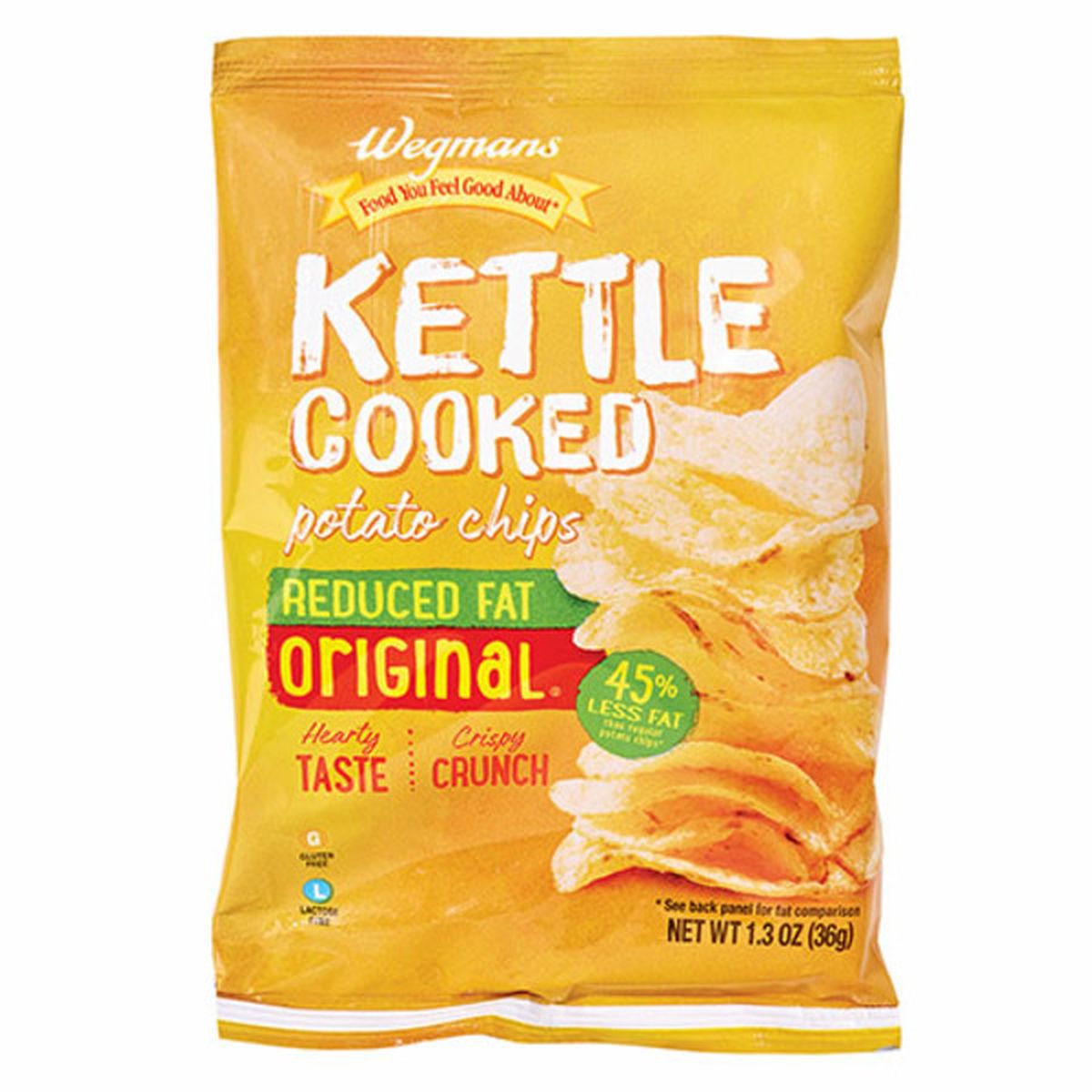 Calories in Wegmans Kettle Cooked Reduced Fat Original Potato Chips