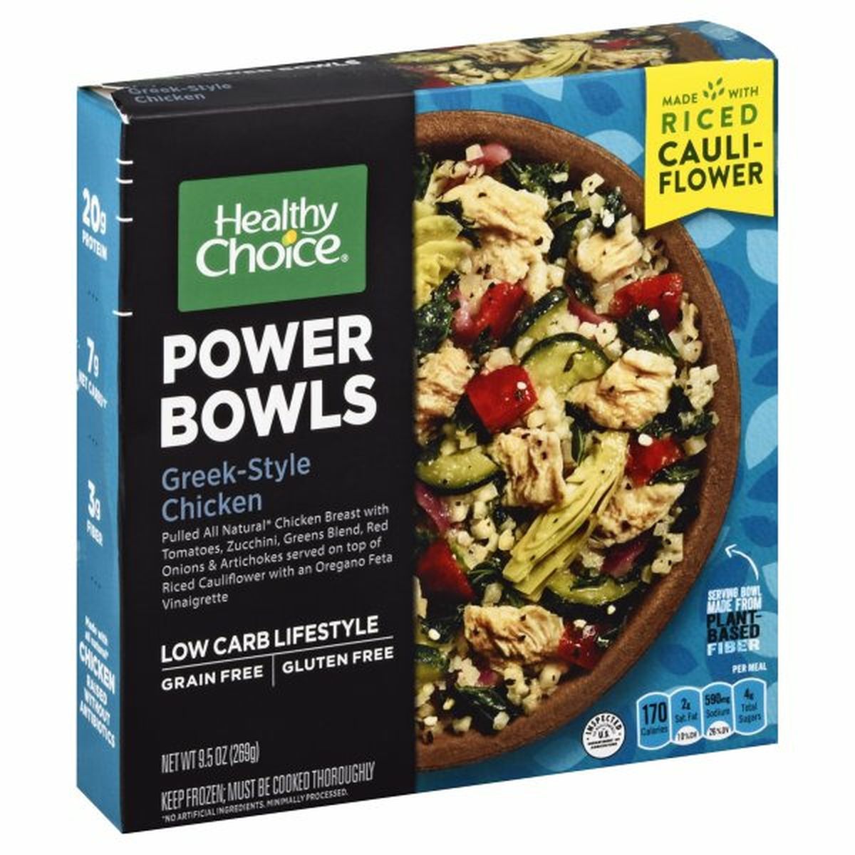 Calories in Healthy Choice Power Bowls Greek-Style Chicken