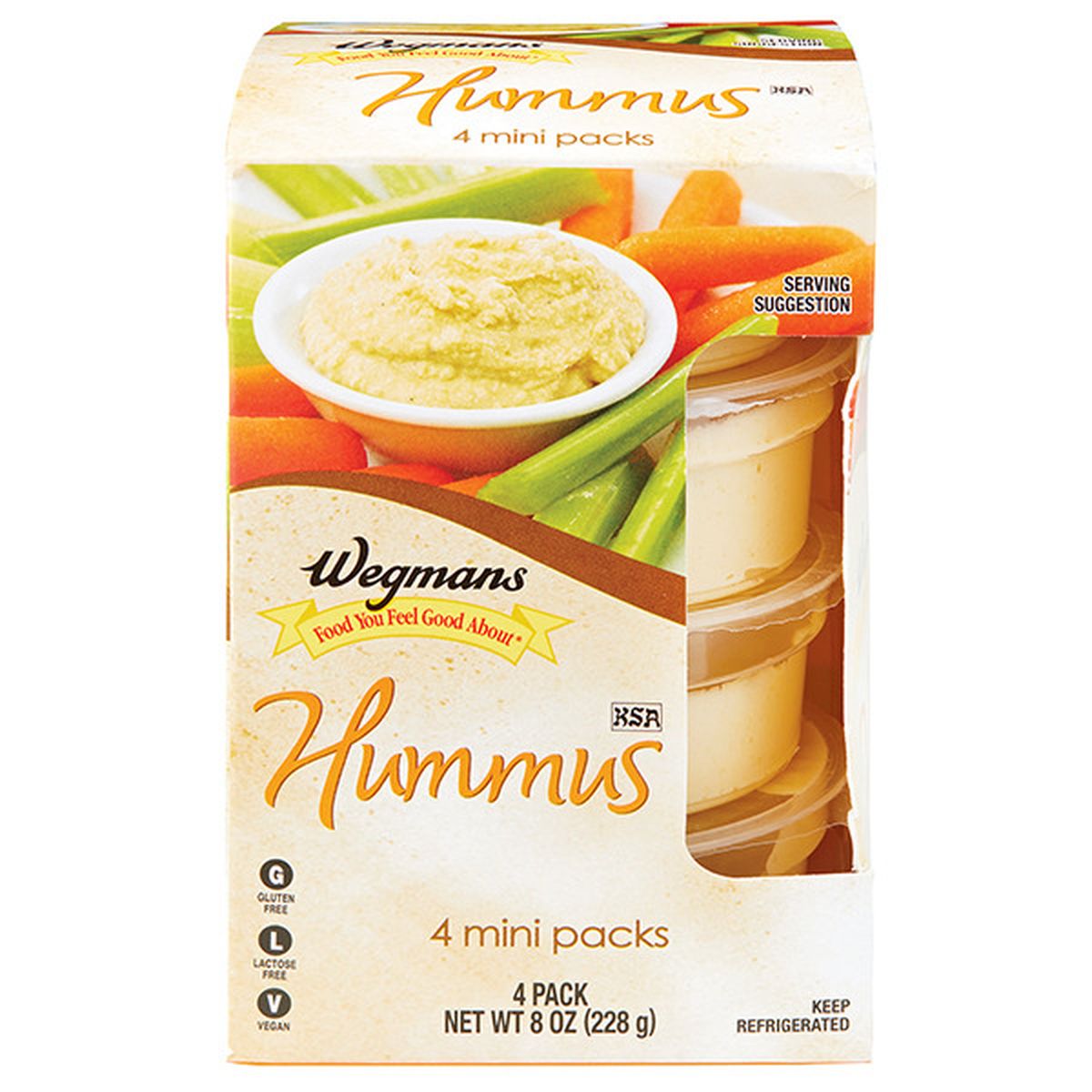 Calories in Wegmans Original Mini Hummus Cups - 4 pack
