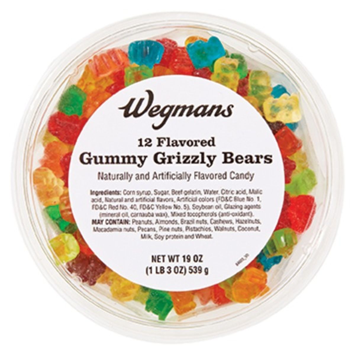 Calories in Wegmans Gummy Grizzly Bears 12 Flavored Candy