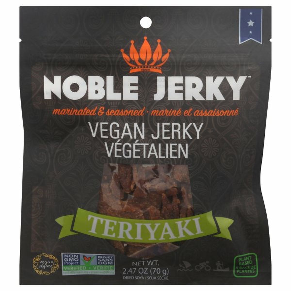Calories in Noble Jerky Jerky, Vegan, Teriyaki