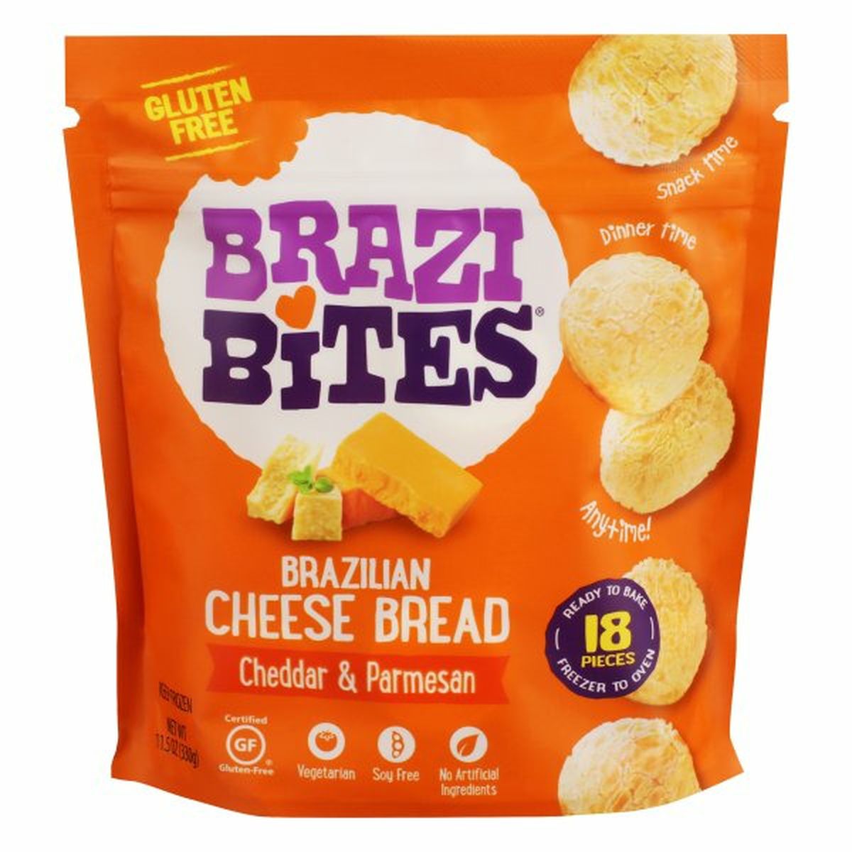 Calories in Brazi Bites Cheese Bread, Brazilian, Cheddar & Parmesan