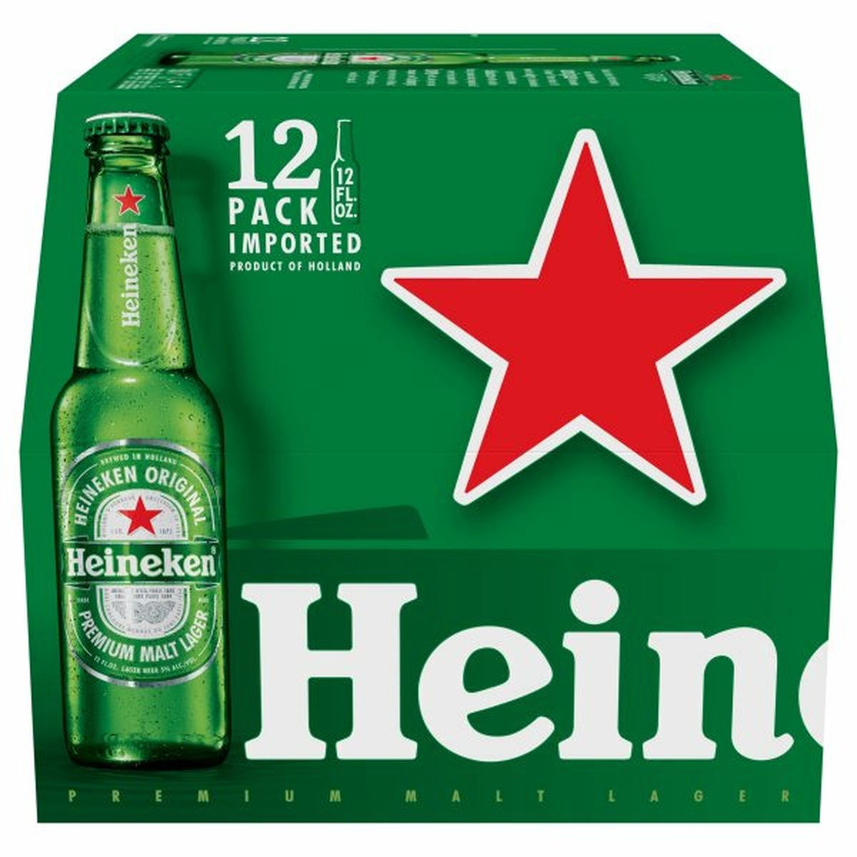 Calories in Heineken 12/12 oz bottles