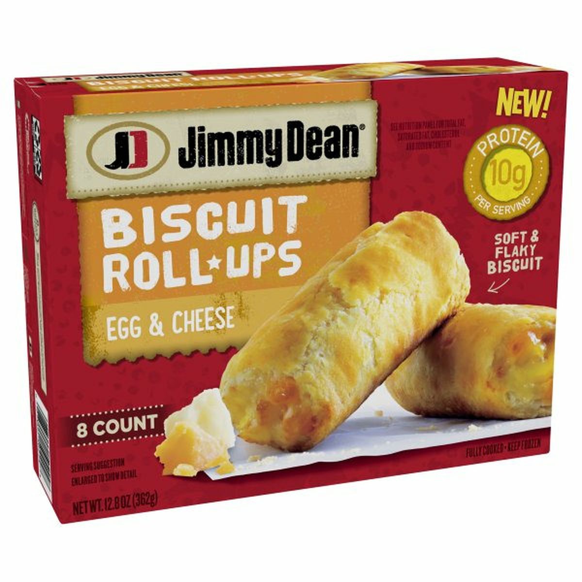 Calories in Jimmy Dean Egg & Cheese Biscuit Roll-Ups, 12.8 oz (8 Count) (Frozen)
