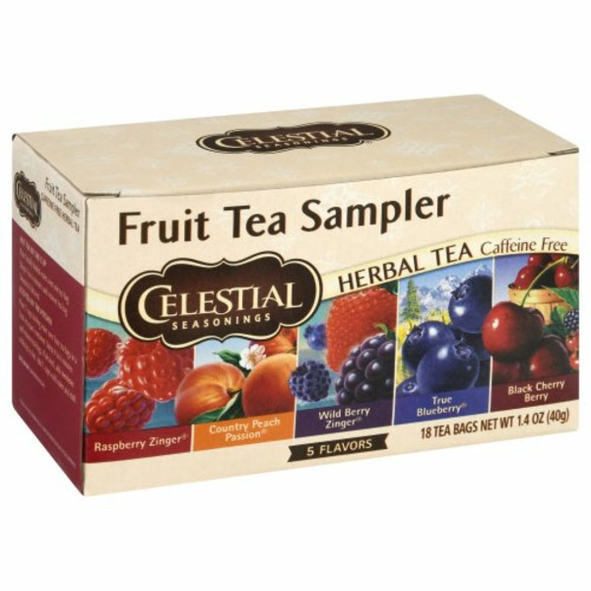 Calories in Celestial Seasonings Herbal Tea, Caffeine Free, 5 Flavors, Fruit Tea Sampler, Tea Bags