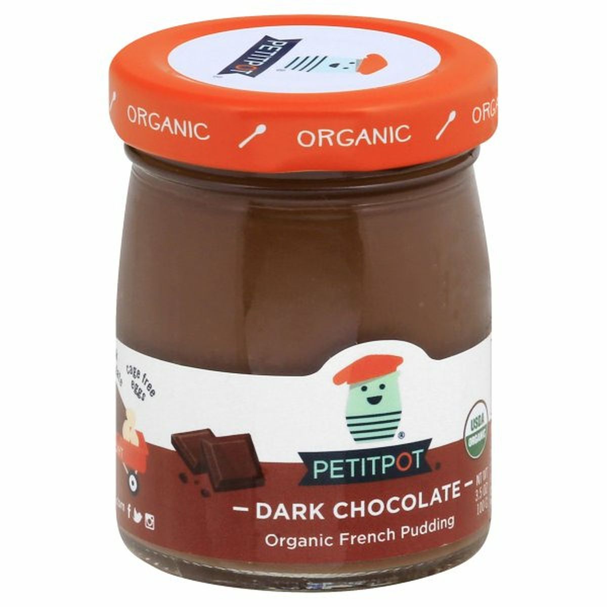 Calories in Petit Pot French Pudding, Organic, Dark Chocolate