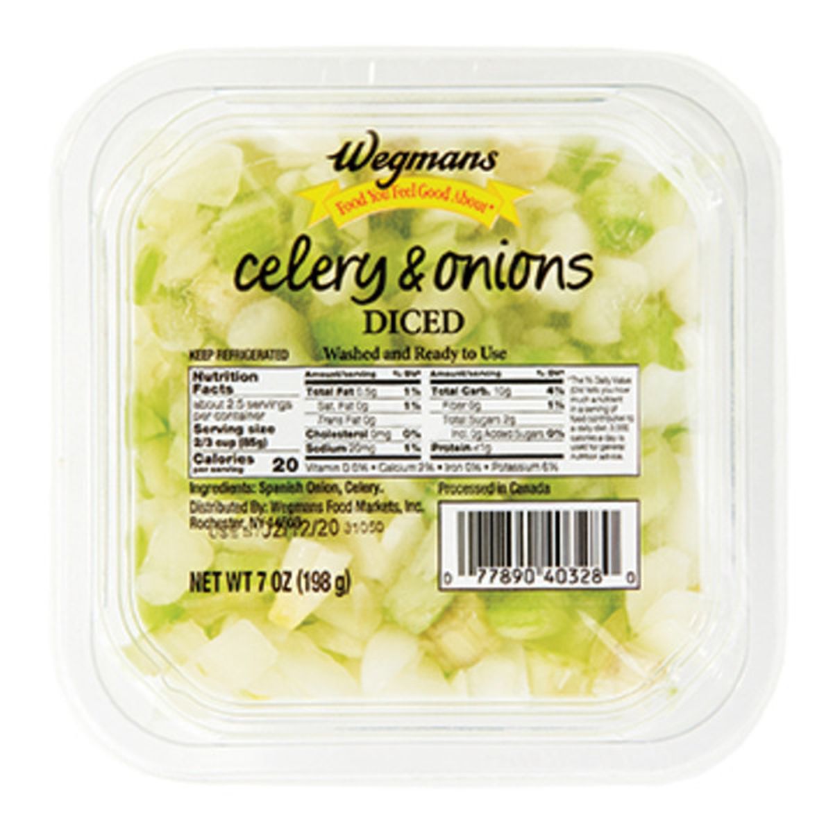 Calories in Wegmans Diced Celery & Onions