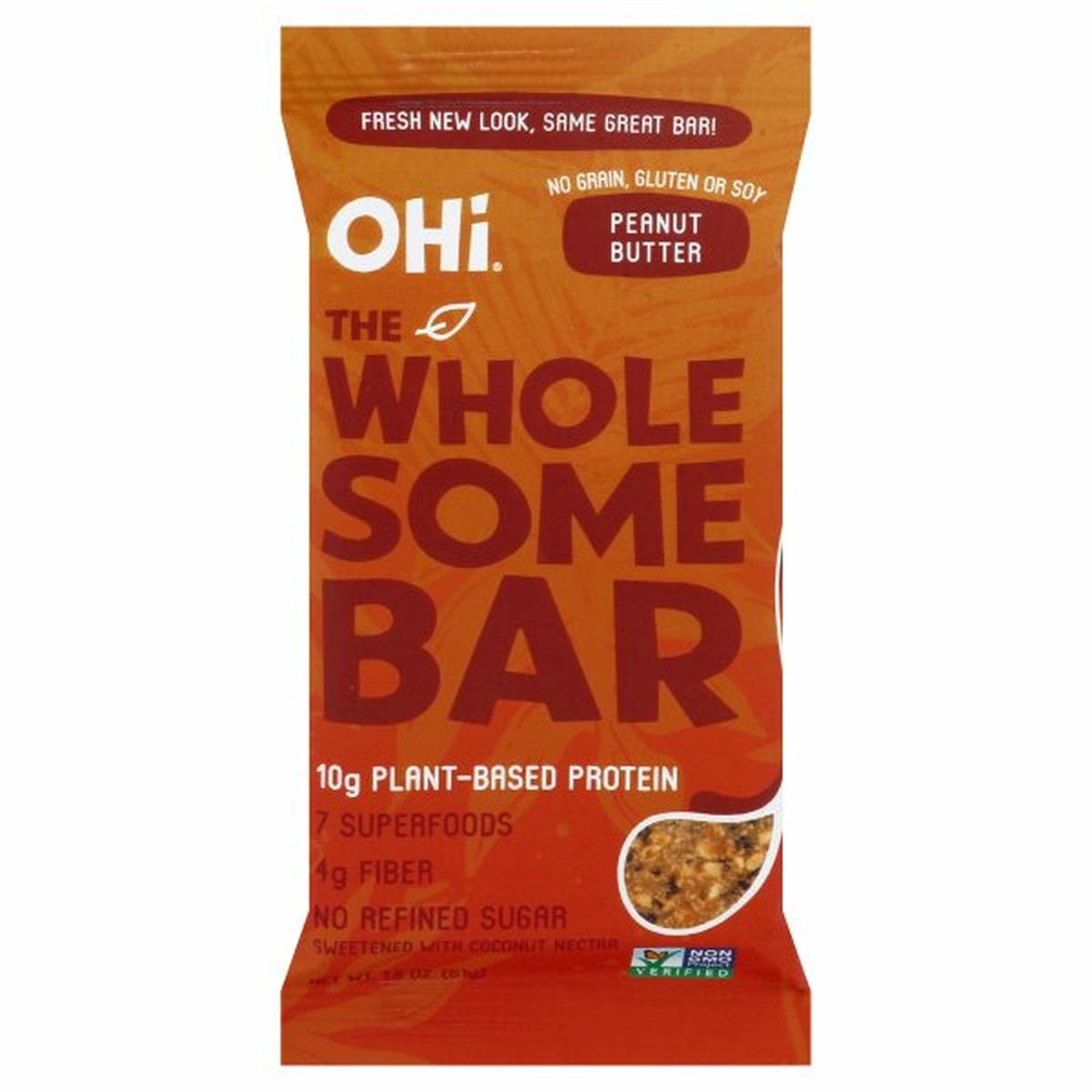 Calories in OHi Food Co. Wholesome Bar, Peanut Butter