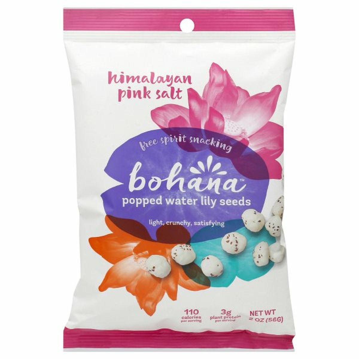 Calories in Bohana Water Lily Seeds, Popped, Himalayan Pink Salt