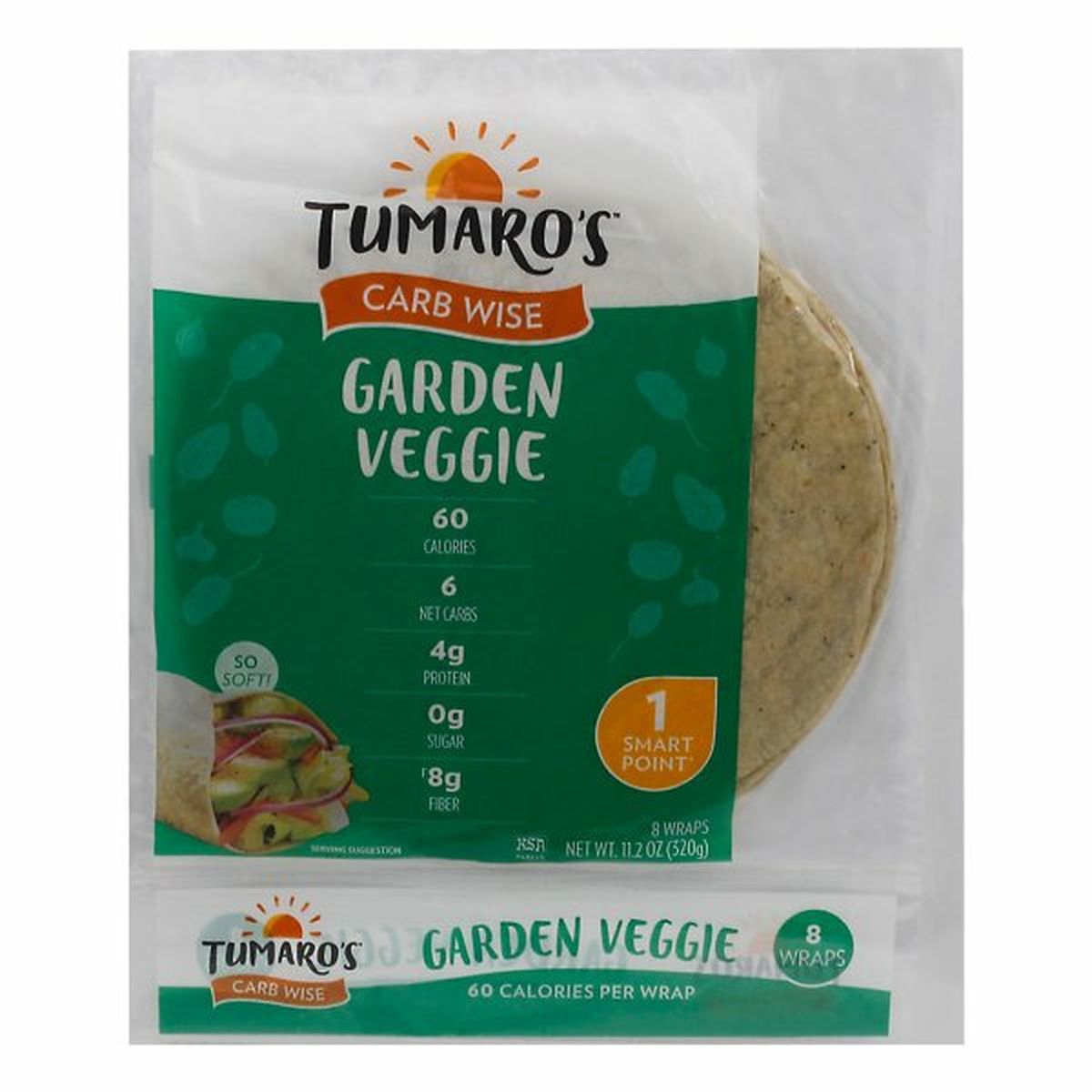Calories in Tumaro's Carb Wise Wraps, Garden Veggie