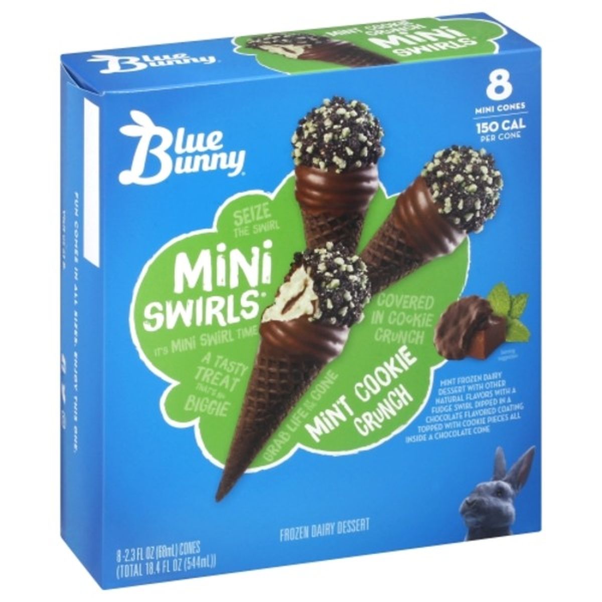 Calories in Blue Bunny Mini Swirls, Mint Cookie Crunch