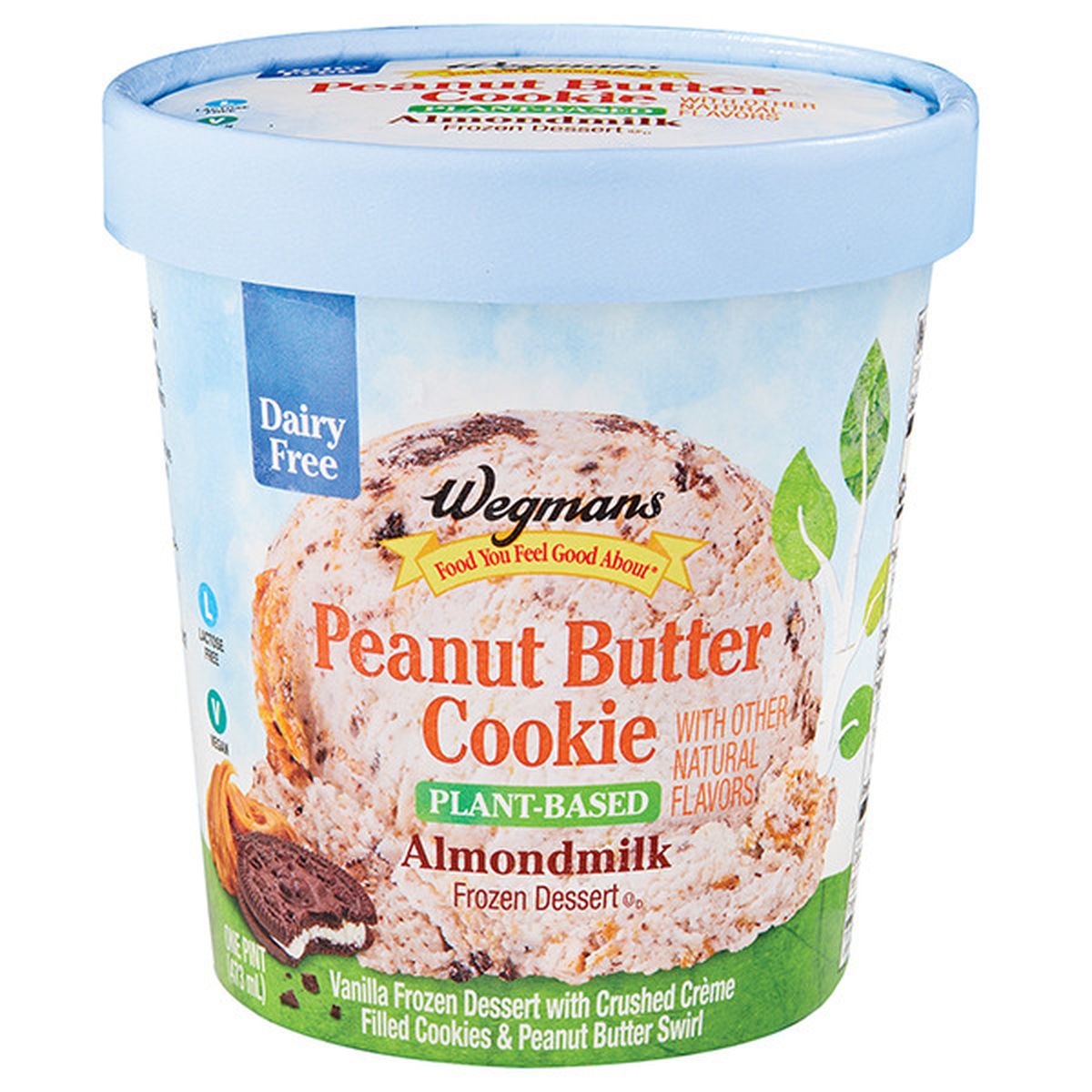 Calories in Wegmans Ice Cream, Plant-Based, Almondmillk, Peanut Butter Cookie