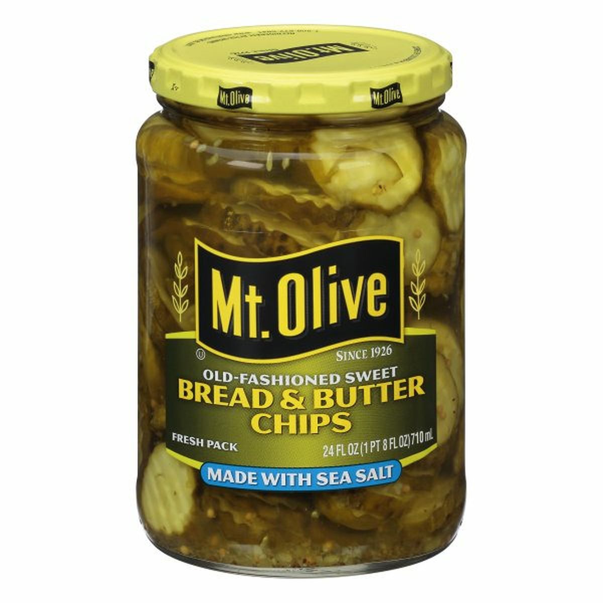 Calories in Mt. Olive Pickles, Bread & Butter Chips, Fresh Pack