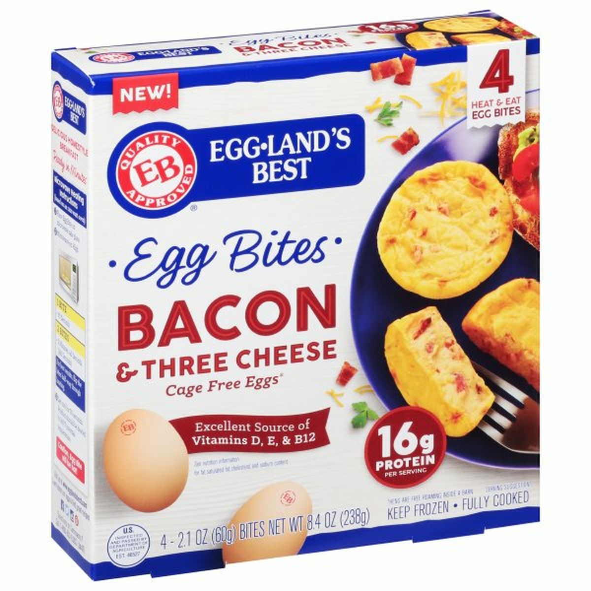 Calories in Eggland's Best Egg Bites, Bacon & Three Cheese