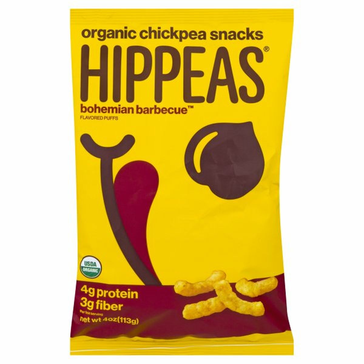 Calories in Hippeas Chickpea Puffs, Organic, Bohemian Barbecue