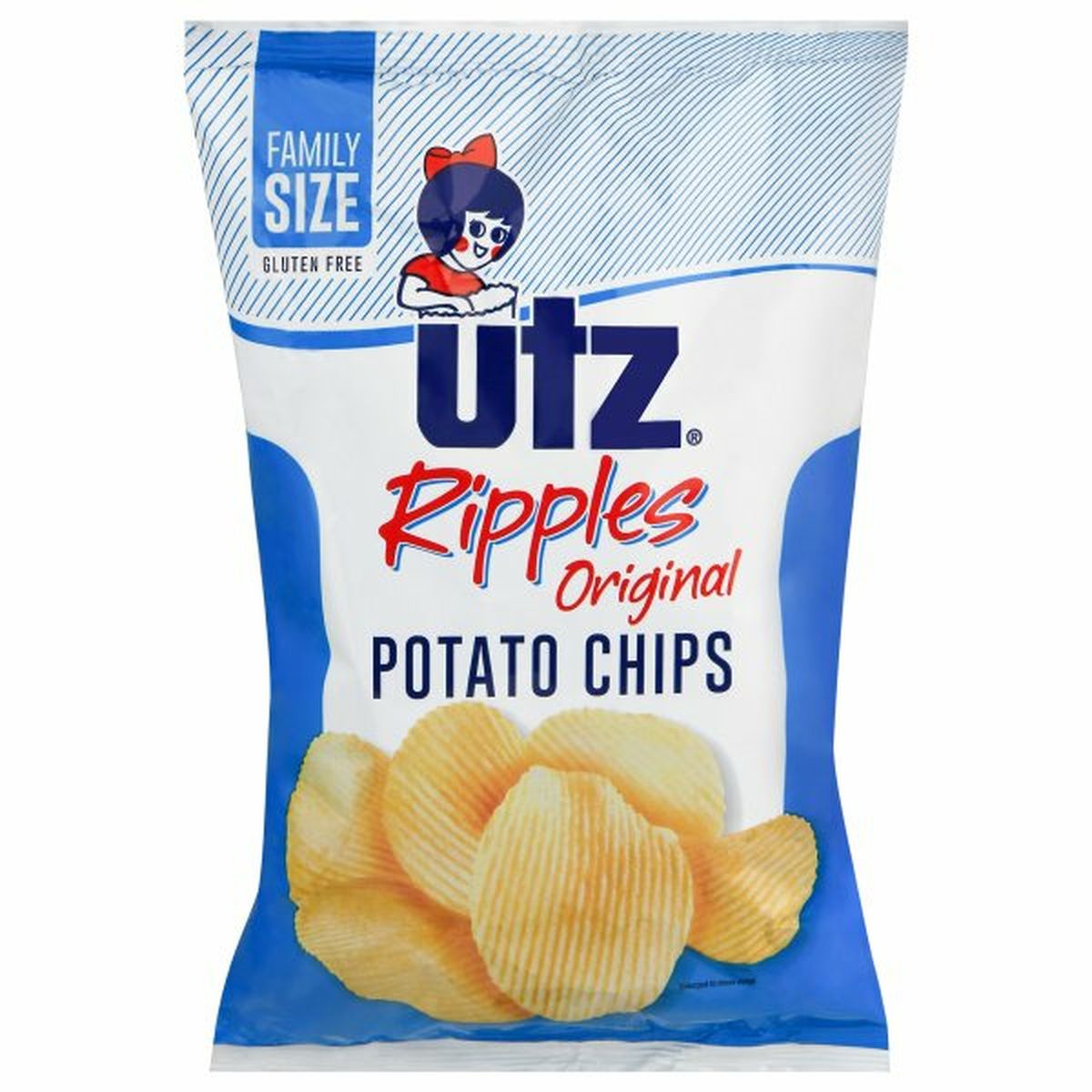 Calories in Utz Ripples Potato Chips, Original, Family Size