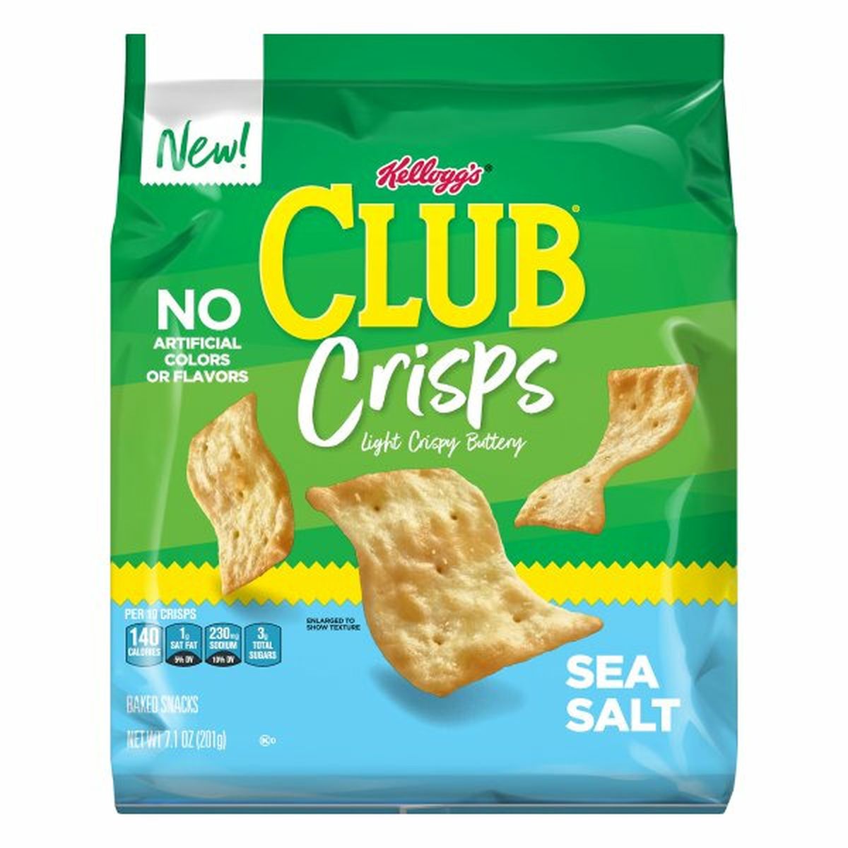 Calories in Kellogg's Club Crisps Baked Snacks, Sea Salt