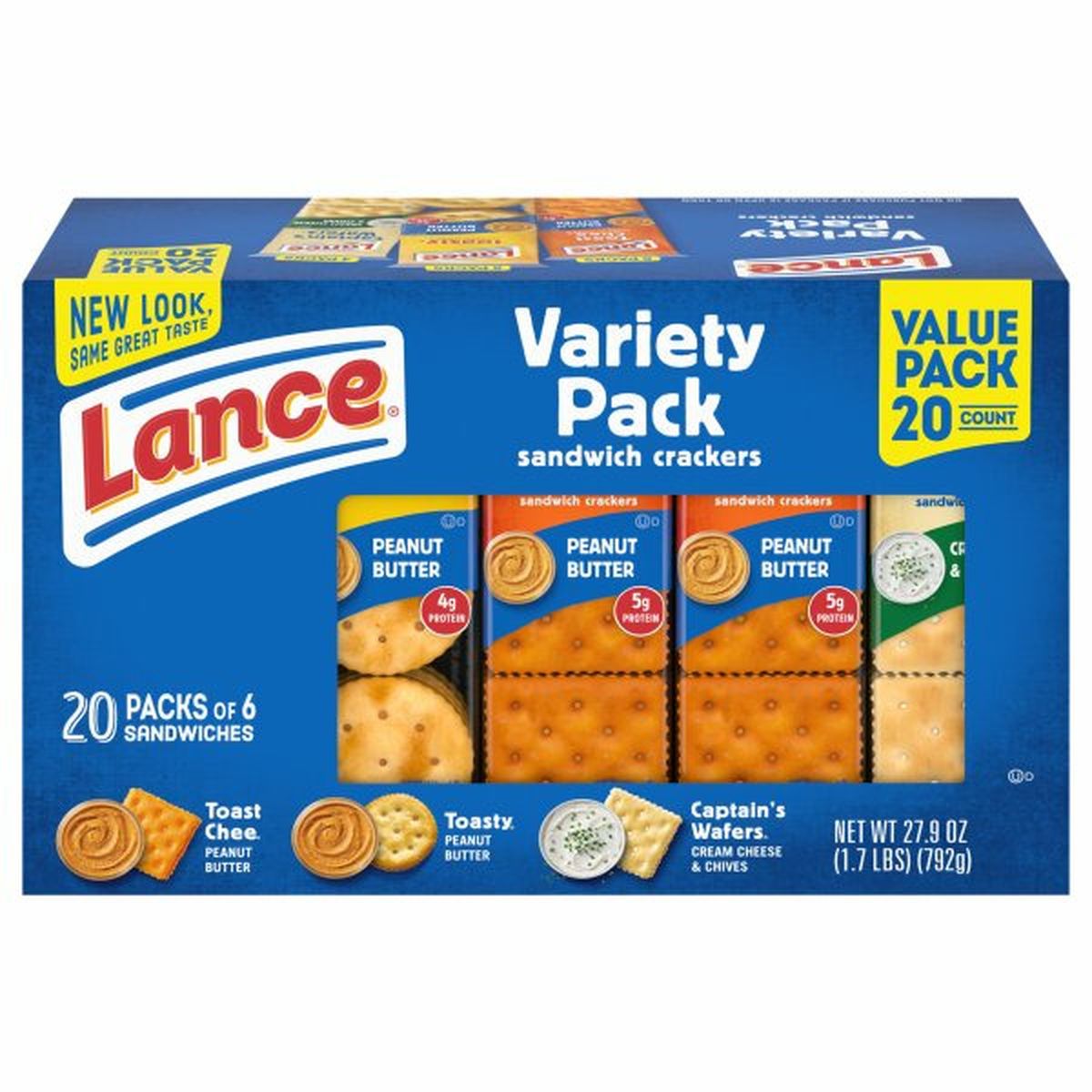 Calories in Lances Sandwich Crackers, Variety Pack, Value Pack