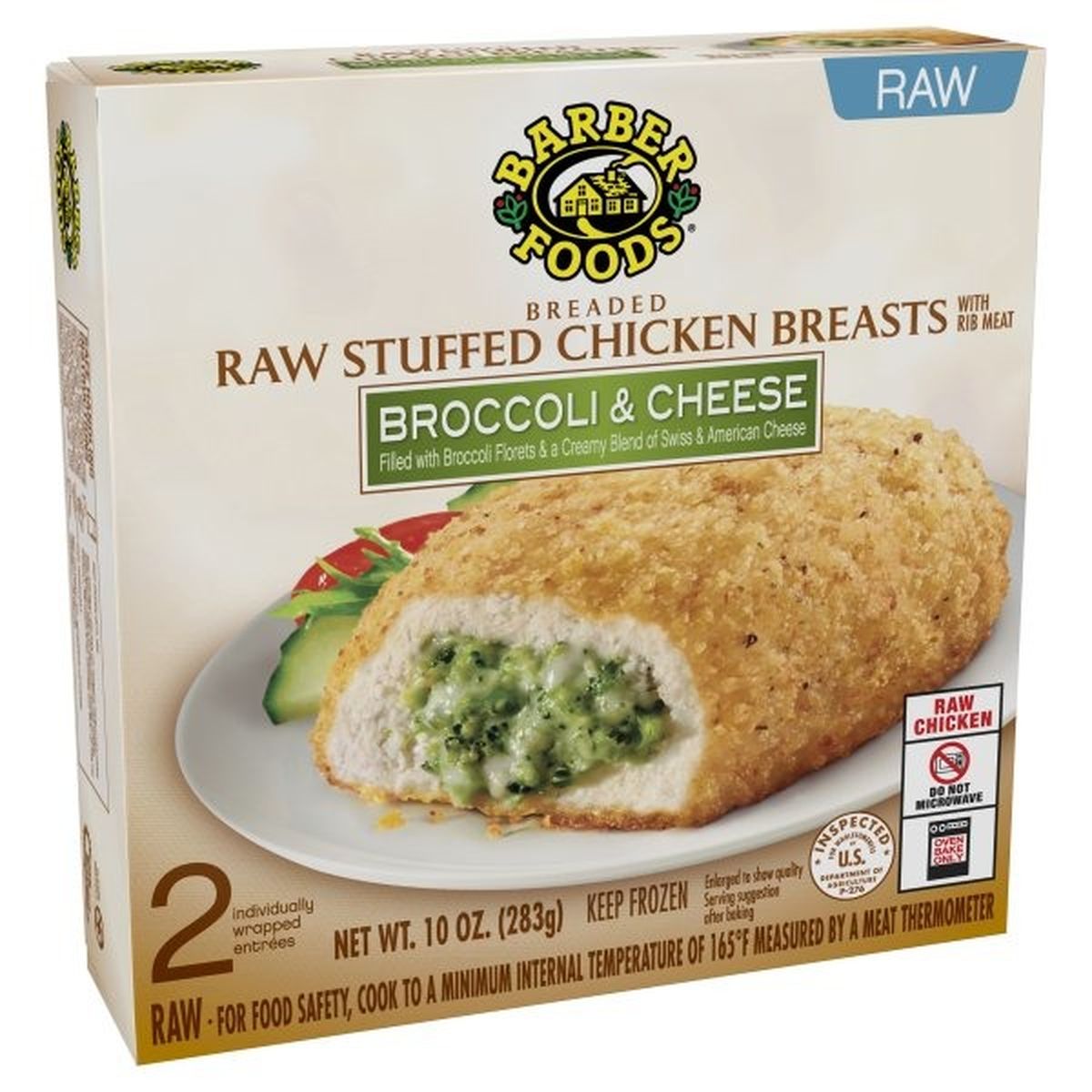 Calories in Barber Foods Stuffed Chicken Breasts Broccoli Cheese, 2 Count