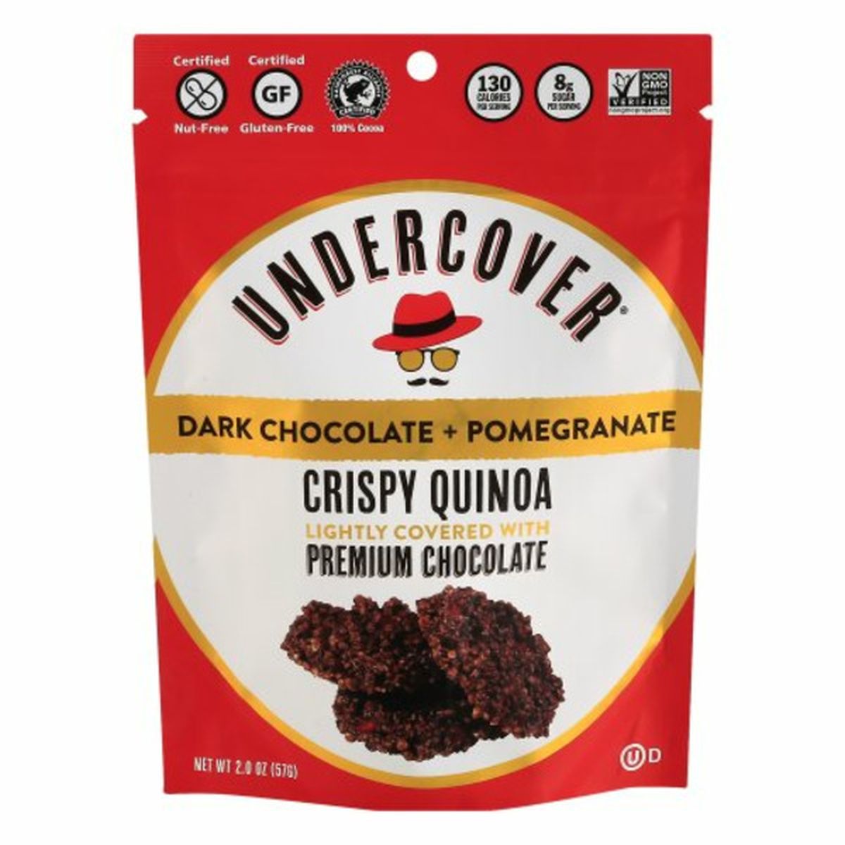 Calories in Undercover Crispy Quinoa, Dark Chocolate + Pomegranate