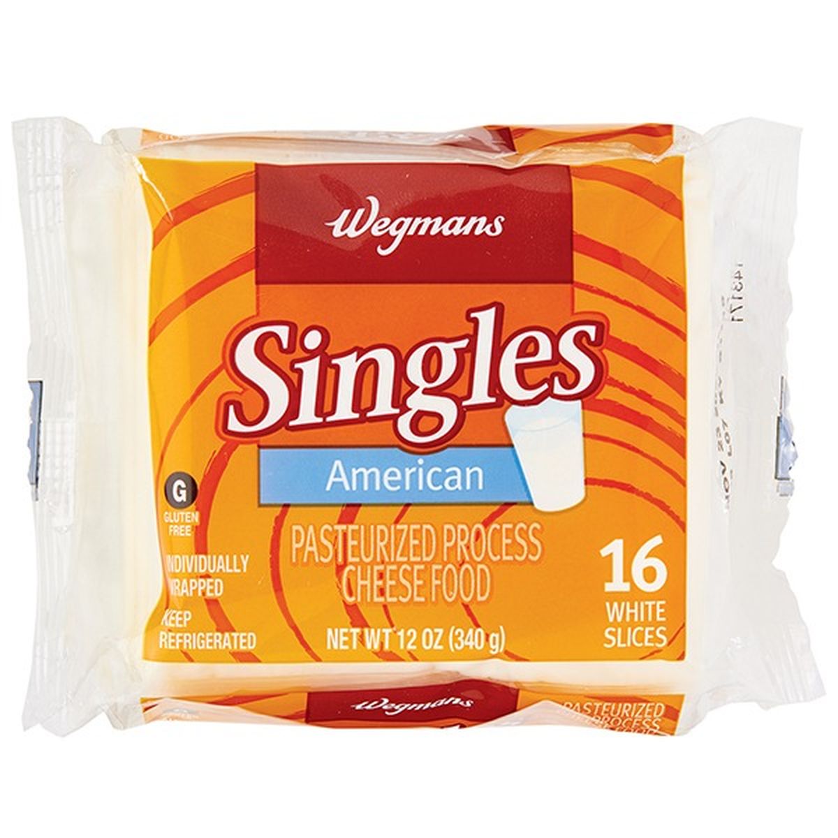 Calories in Wegmans Cheese, Food Singles, American White Slices