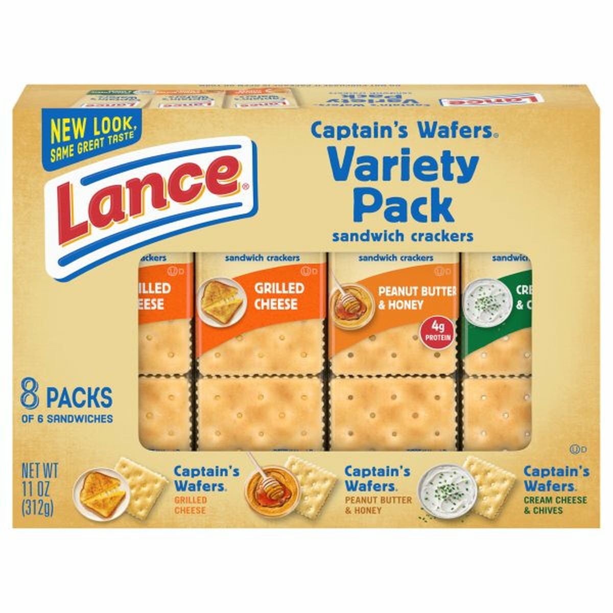 Calories in Lances Captain's Wafers Sandwich Crackers, Variety Pack
