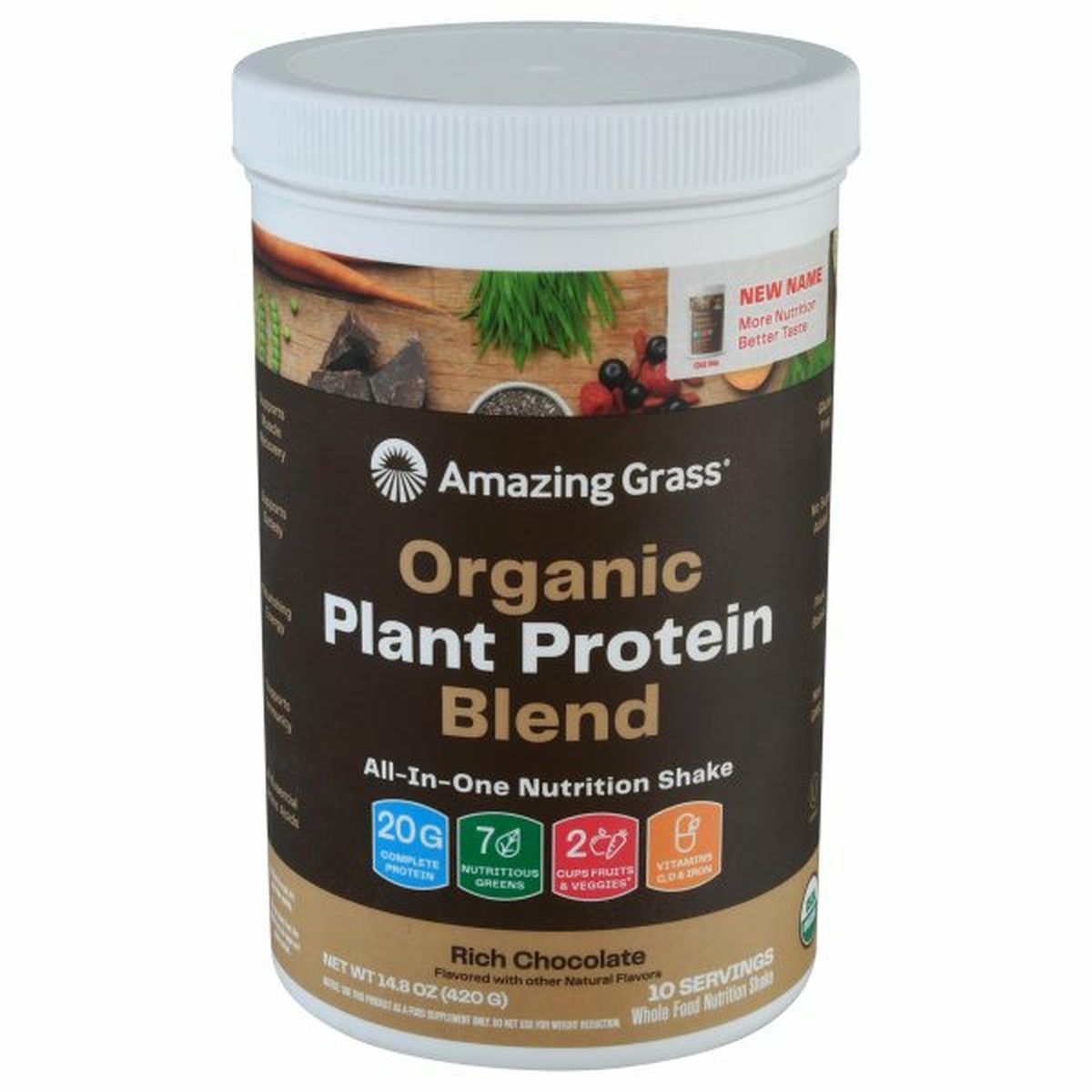 Calories in Amazing Grass Plant Protein Blend, Organic, Rich Chocolate