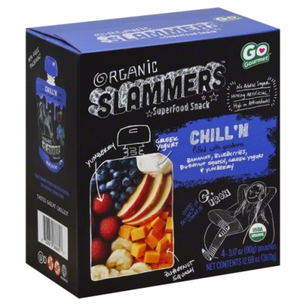 Calories in Slammers Slammers SuperFood Snack, Organic, Chill'n