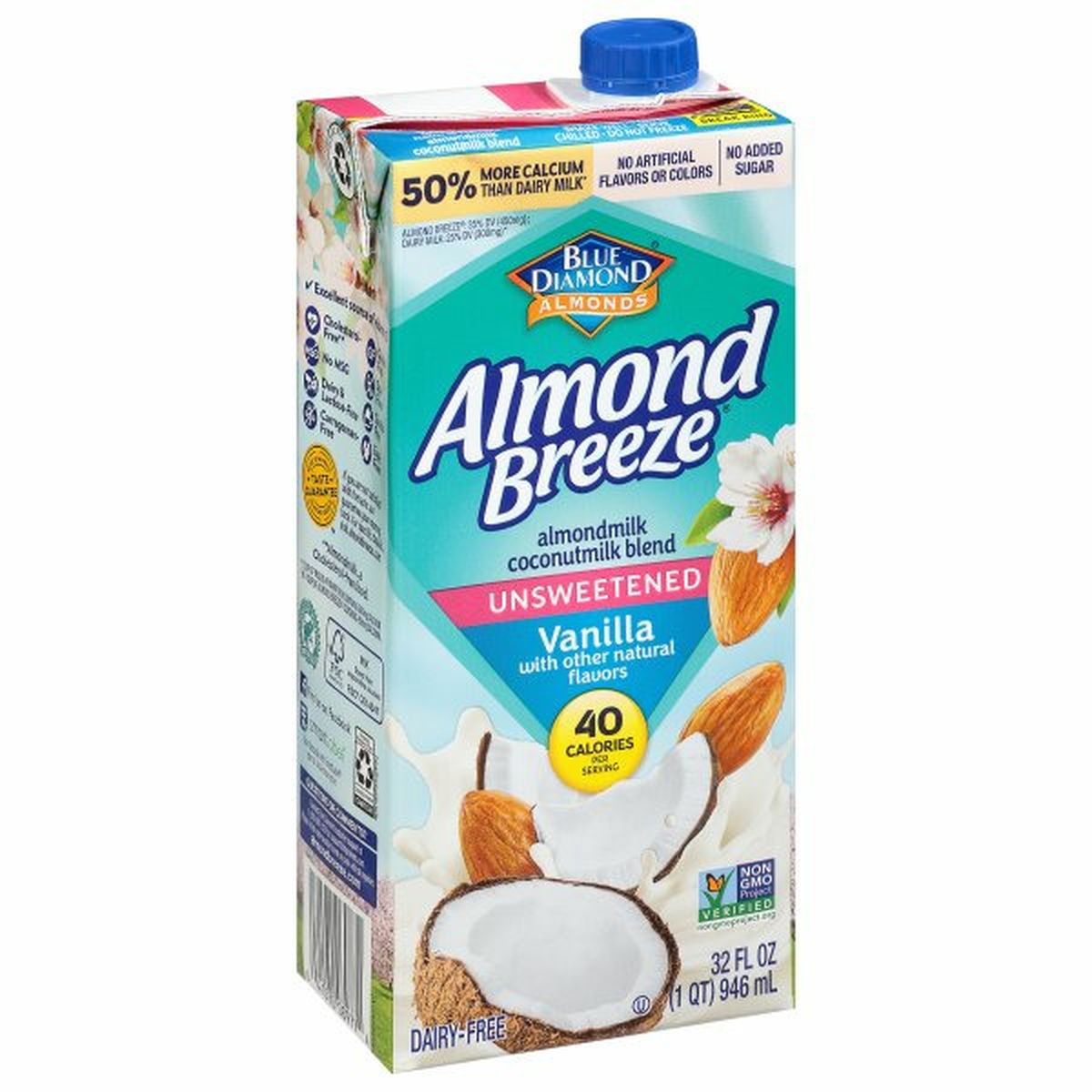 Calories in Almond Breeze Almond Beverage, Vanilla, Unsweetened